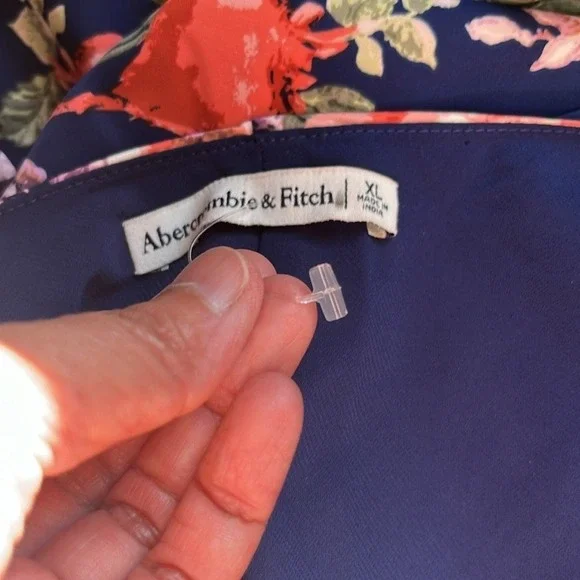 Abercrombie & Fitch Floral Asymmetric Hem Midi Dress Wedding Guest sz XL NWOT - Picture 10 of 13